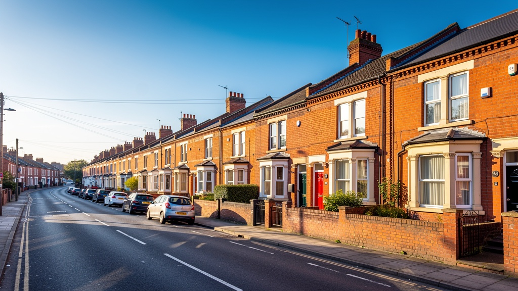 Victorian terraced houses in Nottingham representing the city's property market