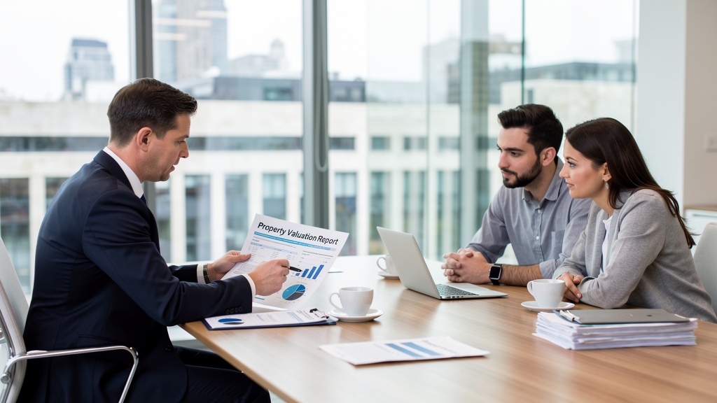 RICS surveyor presenting a property valuation report to homeowners in Nottingham