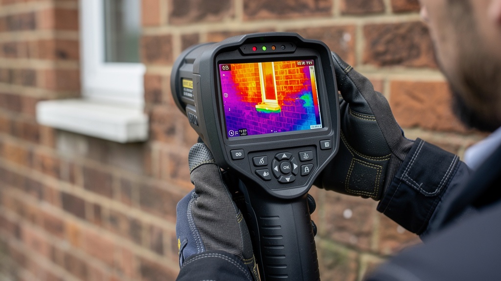 Level 3 building survey using thermal imaging camera to detect hidden defects in a Nottingham property